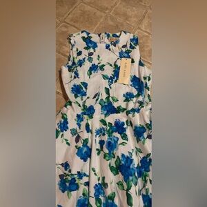 Blue Floral Kids Casual Dress
